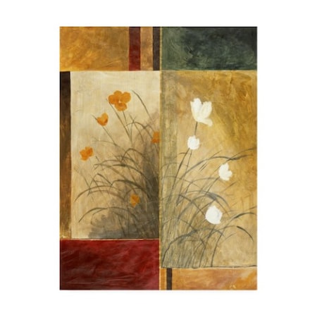 Pablo Esteban 'White And Yellow Flowers' Canvas Art,35x47